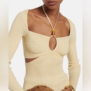 SIMKHAI
Elenor cutout ribbed-knit top